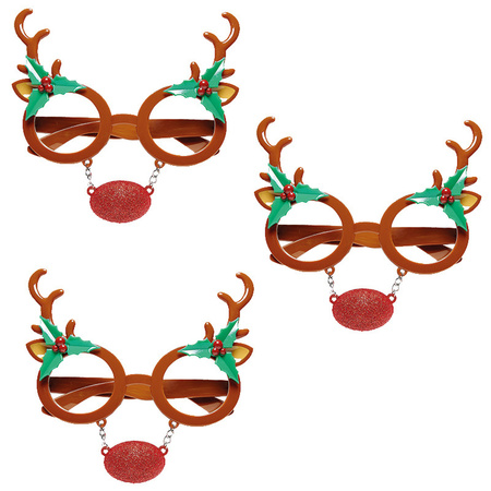 5x pieces reindeer glasses for adults