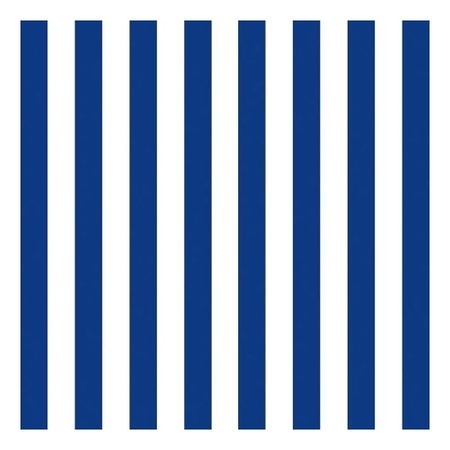 60x Napkin stripes navy blue/white 3-layers