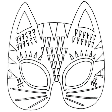 6x Craft paper masks to color for children