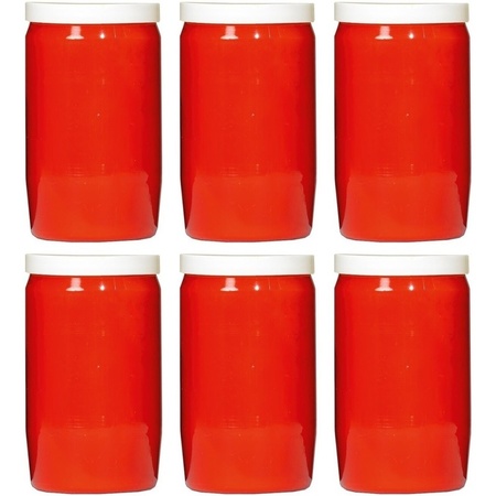 6x Red grave/memorial candles 7 x 18 cm 17 hours
