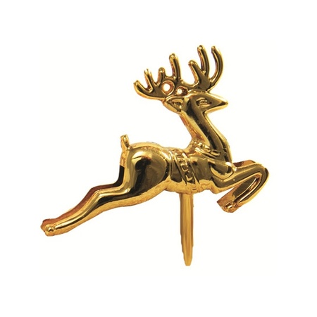 6x pcs gold reindeer picks 5 cm 