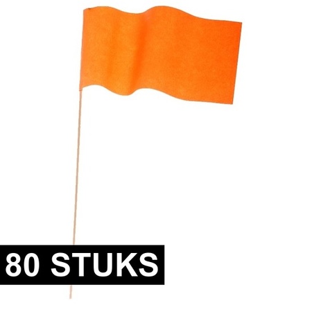 80x Orange paper wave flag