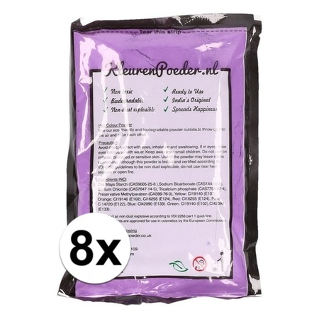 8x Purple Holi color powder