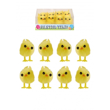 8x pieces Easter chicks yellow 3 cm