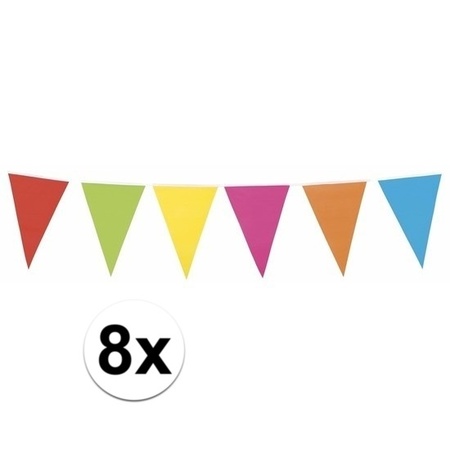 8x Multi colour bunting XL 10 meters