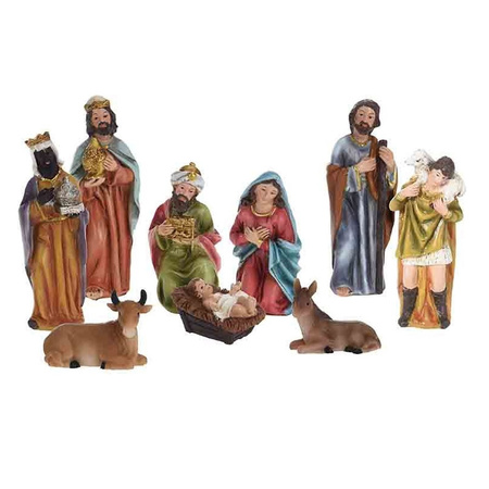 Nativity scene with 9x pcs figures - 39 x 19 x 28 cm