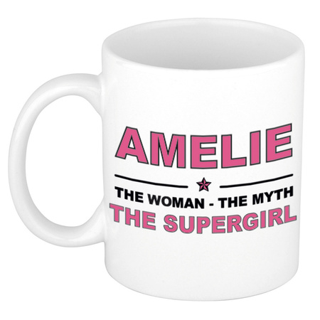 Amelie The woman, The myth the supergirl collega kado mokken/bekers 300 ml