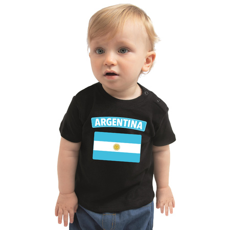 Argentina present t-shirt with flag black for babys