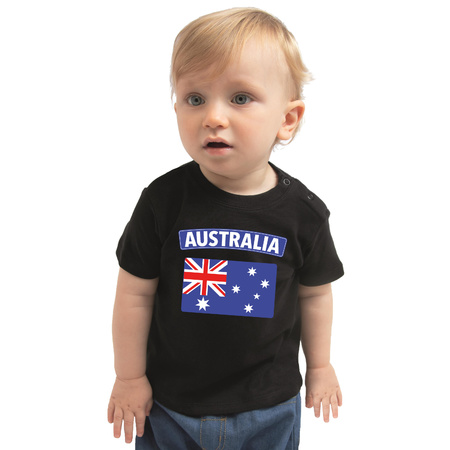 Australia present t-shirt with flag black for babys