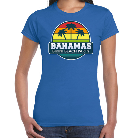 Bahamas summer t-shirt  / shirt Bahamas bikini beach party blue for women