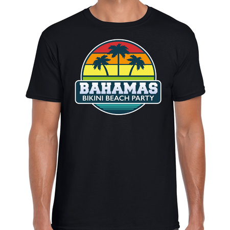 Bahamas zomer t-shirt / shirt Bahamas bikini beach party zwart voor heren