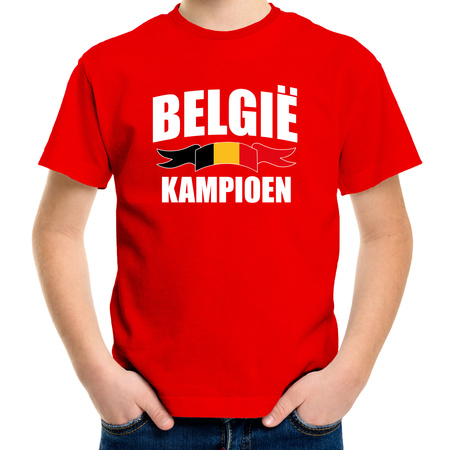 Belgie kampioen supporter t-shirt rood EK/ WK voor kinderen