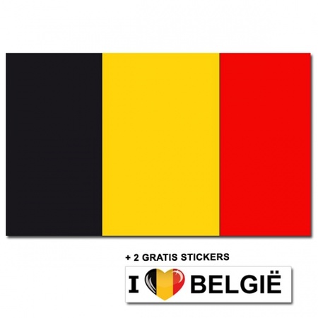 Landenvlag Belgie + 2 gratis stickers