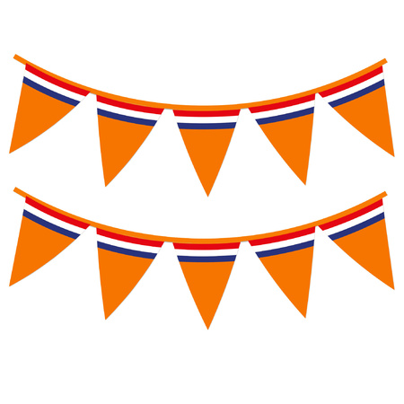 Orange Holland bunting flags 10 meters