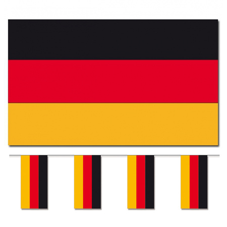 Bellatio Decorations - Flags deco set - Germany - Flag 90 x 150 cm and guirlande 4 meters