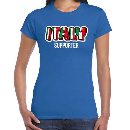 Blauw t-shirt Italy / Italie supporter EK/ WK voor dames