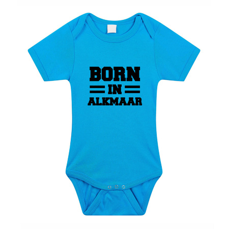 Born in Alkmaar romper blue baby boy