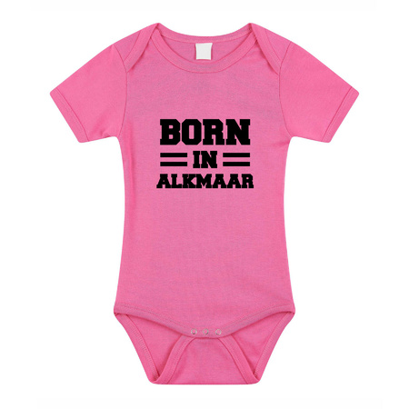 Born in Alkmaar romper pink baby girl