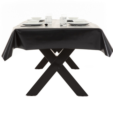 Buiten tafelkleed/tafelzeil zwart 140 x 180 cm rechthoekig