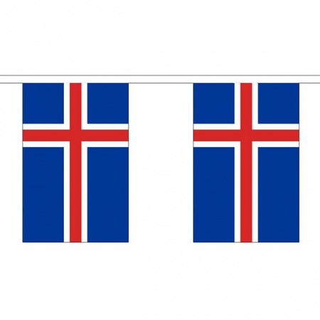 IJsland vlaggenlijn van stof 3 m