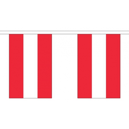 Landen vlaggen versiering set - Oostenrijk - Vlag 90 x 150 cm en vlaggenlijn 3 meter