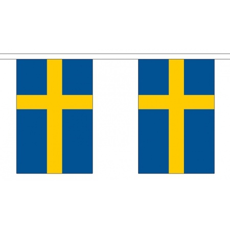 Zweden vlaggenlijn van stof 3 m