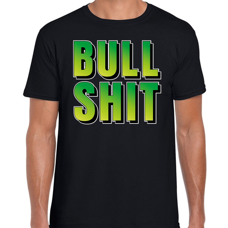 Bullshit fun tekst t-shirt zwart heren