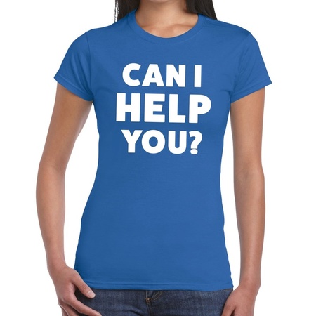 Can i help you beurs/evenementen t-shirt blauw dames