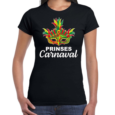 Carnaval t-shirt prinses carnaval / Limburg zwart voor dames - carnaval fun t-shirt