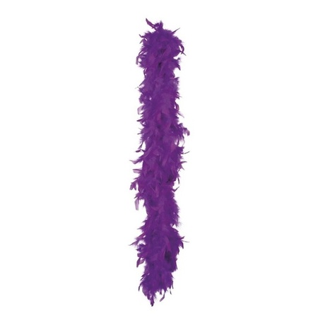 Carnaval verkleed boa met veren - paars - 180 cm - 50 gram - Glitter and Glamour