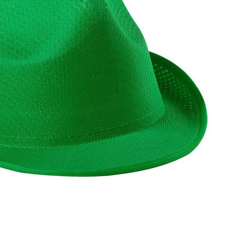 Carnaval verkleed trilby hoedje - groen - polyester - volwassenen/heren/dames