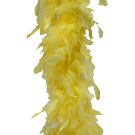 Carnaval feathers boa color yellow 180 cm 50 gram