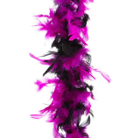 Carnaval feathers boa color black/pink mix 2 meters