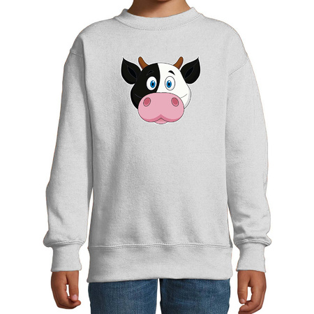 Cartoon cow sweater grey for boys and girls