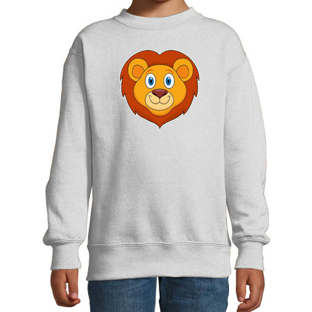 Cartoon lion sweater grey for boys and girls