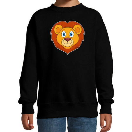 Cartoon lion sweater black for boys and girls