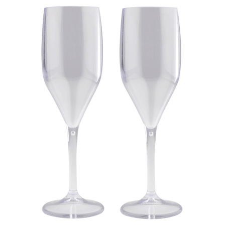 Champagne/prosecco flutes glazen transparant 150 ml van onbreekbaar kunststof