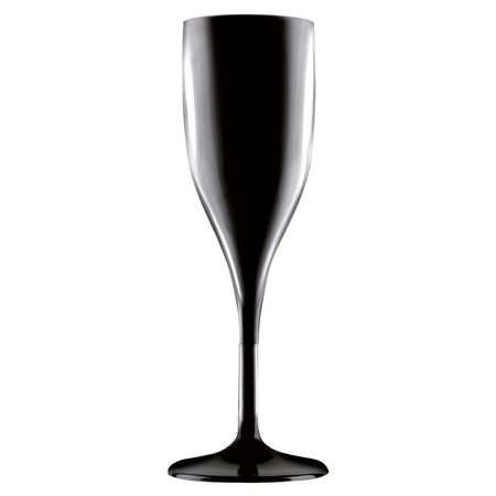Champagne/prosecco flutes glazen zwart 150 ml van onbreekbaar kunststof