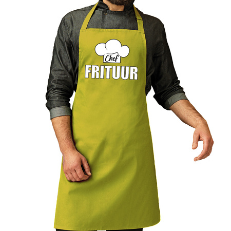 Chef frituur apron lime green for men