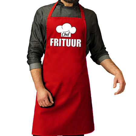 Chef frituur apron red for men
