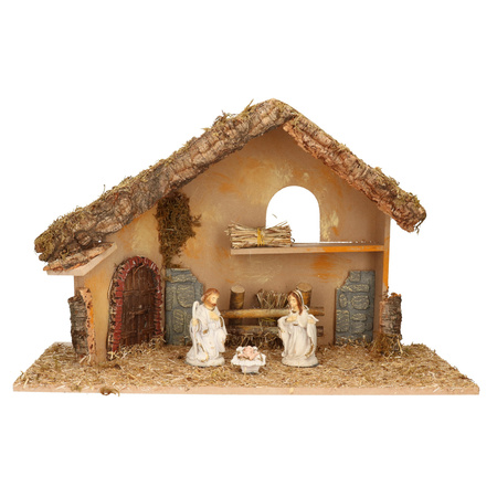 Nativity scene with 3x pcs figures - 50 x 23 x 31 cm