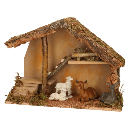 Nativity scene with animals - 39 x 19 x 28 cm
