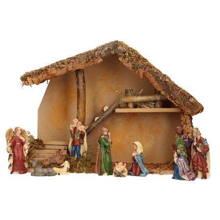 Nativity scene with figures - 39 x 19 x 28 cm