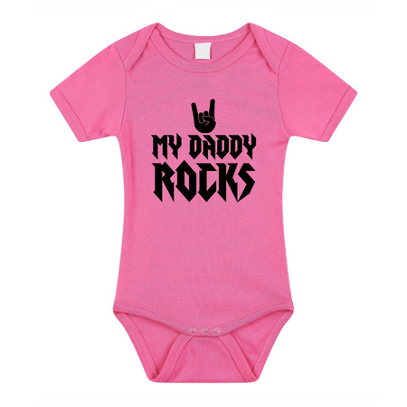 Daddy rocks romper pink baby girl