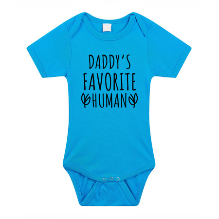 Daddys favourite human cadeau baby rompertje blauw jongens
