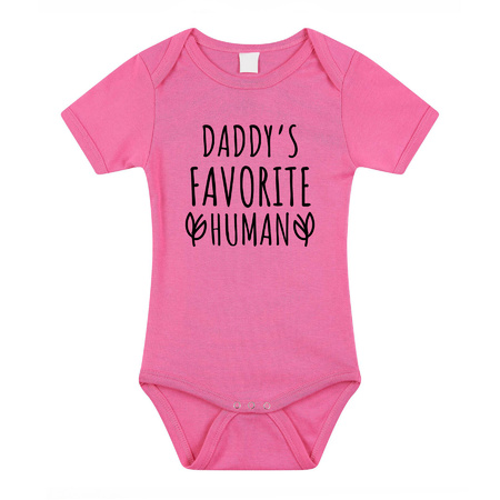 Daddys favourite human romper pink baby girl