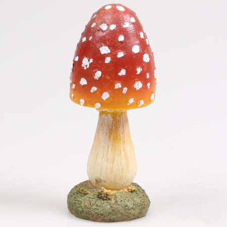 Garden/home statue mushroom - red/white - 7 x 18 cm - Fall theme decorations