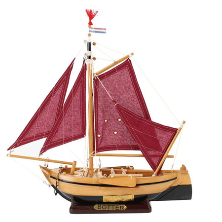 Decoration miniature model Dutch fishing boat 34 cm