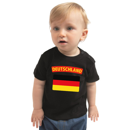Deutschland present t-shirt with flag black for babys
