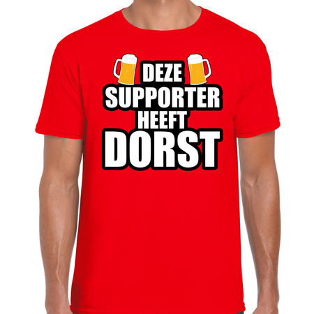Deze supporter heeft dorst rood t-shirt Belgie supporter EK/ WK voor heren